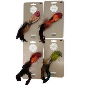 Martha Stewart Woodland Holiday Feather Bird Christmas Ornaments Set of 4